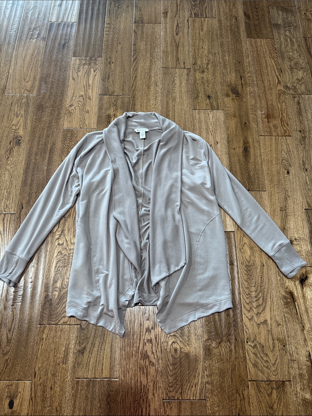 NWOT Athleta Pranayama Restore Wrap Front Draped Cardigan Taule - SZ S
